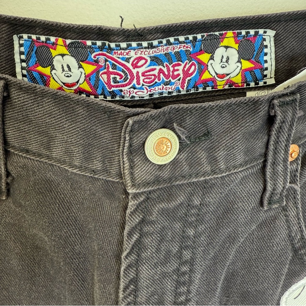 JouJou Vintage Disney Micky Black Jeans 90’s Women’s Junior Size 11 High Waist - Picture 7 of 14